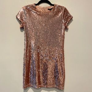 Rose Gold Sequin Mini Dress